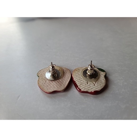 Vintage Ceramic Apple Stud Earrings - Picture 8 of 10